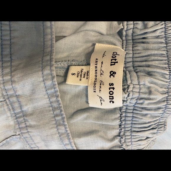 Anthropologie Chambray crop, belted wide-leg pant - Picture 4 of 6